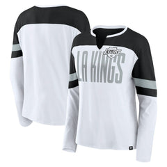 Los Angeles Kings - Fanatics Women's Frozen Long Sleeve Notch Neck T-Shirt White/Black