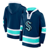 Seattle Kraken Fanatics Inside Line Fleece Pullover Hoodie- Deep Sea Blue