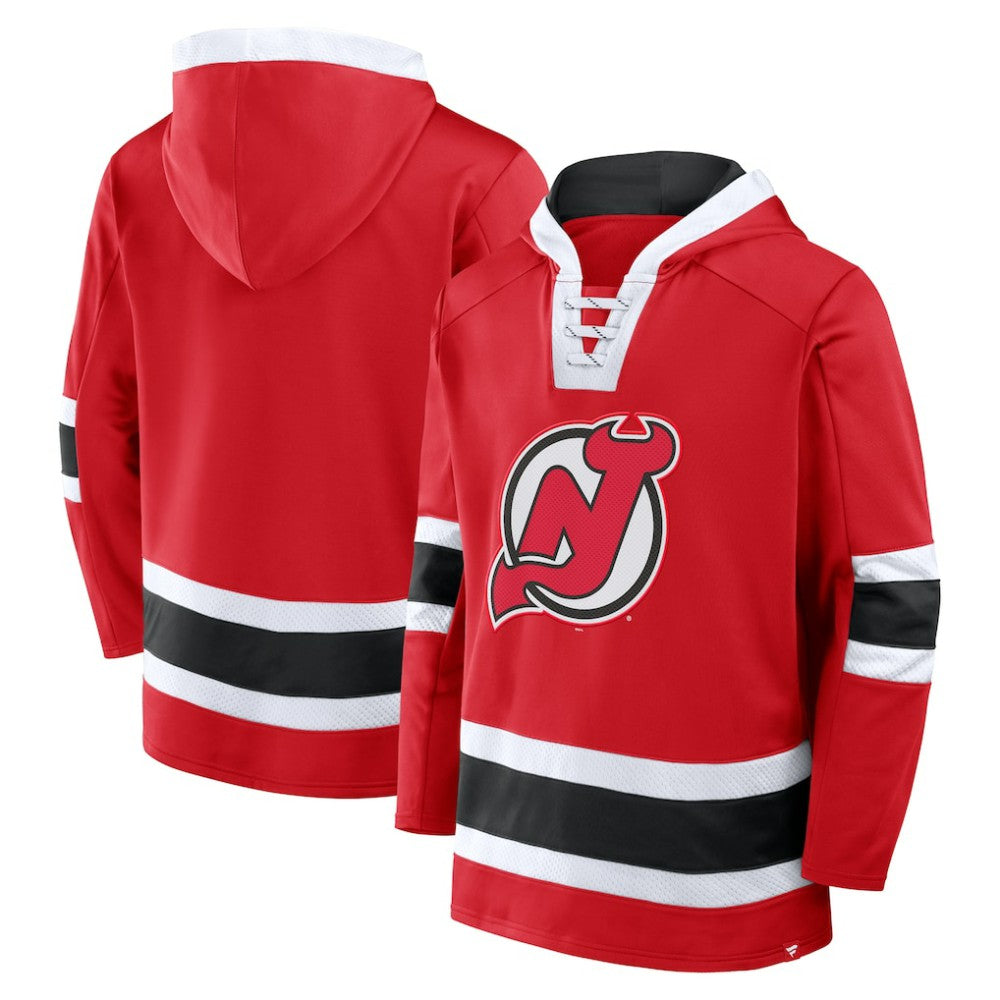 New Jersey Devils - Fanatics Inside Line Fleece Pullover Hoodie- Red
