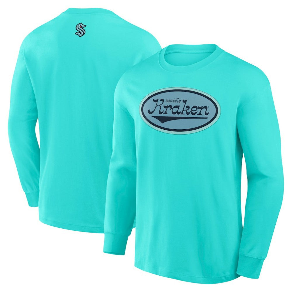 Seattle Kraken Fanatics Rewind Long Sleeve T-Shirt Light Blue