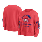 Montreal Canadiens - Fanatics Women's Oversized Vintage Go Team Pullover Sweatshirt Red