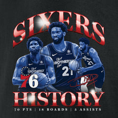 NBA - Joel Embiid Philadelphia 76ers History T-Shirt - Black