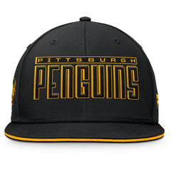 Pittsburgh Penguins Fanatics Fundamental Gino Stack Snapback Hat Black