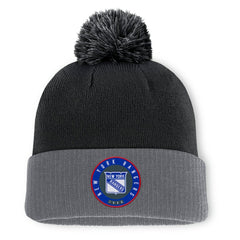 New York Rangers Fanatics Aspyn Cuffed Knit Hat with Pom Black