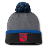 New York Rangers Fanatics Women's Cuffed Knit Hat with Pom Charcoal