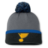 St. Louis Blues - Fanatics Women's Cuffed Knit Hat with Pom Charcoal
