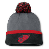 Detroit Red Wings - Fanatics Women's Cuffed Knit Hat with Pom Charcoal