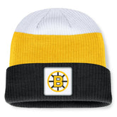 Boston Bruins Fanatics Heritage Showboat Color-Block Cuffed Knit Hat Black/Gold