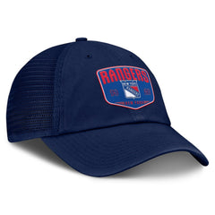New York Rangers Fanatics Fundamental One-Time Trucker Adjustable Hat Blue