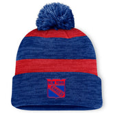 New York Rangers Fanatics Fundamental Red Line Cuffed Knit Hat with Pom Navy