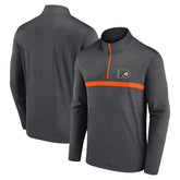 Philadelphia Flyers - Logo Athletic Head-to-Head Raglan Quarter-Zip Top Heather Charcoal