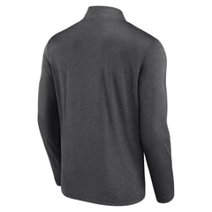 Chicago Blackhawks Logo Athletic Head-to-Head Raglan Quarter-Zip Top Heather Charcoal