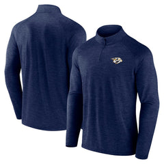 Nashville Predators - Logo Athletic Head-to-Head Raglan Quarter-Zip Top Navy