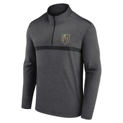 Vegas Golden Knights Logo Athletic Head-to-Head Raglan Quarter-Zip Top Heather Charcoal