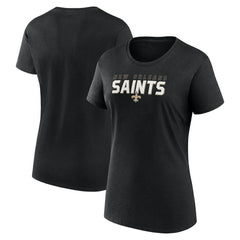 New Orleans Saints Logo Athletic Women's Lean T-Shirt Black - NFL