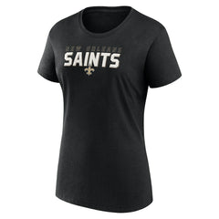 New Orleans Saints Logo Athletic Women's Lean T-Shirt Black - NFL