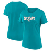 Miami Dolphins Logo Athletic Women's Lean T-Shirt Aqua - NFL