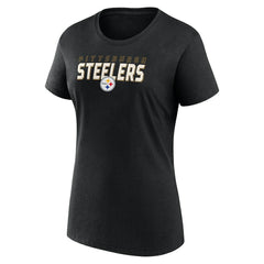 Pittsburgh Steelers Logo Athletic Women's Lean T-Shirt Black - NFL