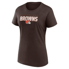 Cleveland Browns Logo Athletic Women's Lean T-Shirt Brown - NFL