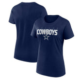 Dallas Cowboys Logo Athletic Women's Lean T-Shirt Navy - NFL