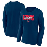 Houston Texans Logo Athletic Women's Grip Long Sleeve T-Shirt Navy - NFL