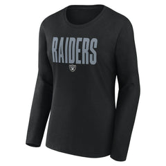 Las Vegas Raiders Logo Athletic Women's Grip Long Sleeve T-Shirt Black - NFL