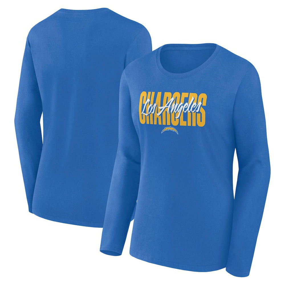 Los Angeles Chargers Logo Athletic Women's Grip Long Sleeve T-Shirt Powder Blue - NFL