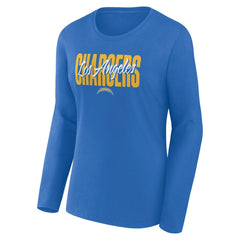 Los Angeles Chargers Logo Athletic Women's Grip Long Sleeve T-Shirt Powder Blue - NFL