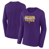 Minnesota Vikings Logo Athletic Women's Grip Long Sleeve T-Shirt Purple - NFL
