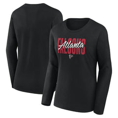 Atlanta Falcons Logo Athletic Women's Grip Long Sleeve T-Shirt Black - NFL