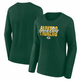 Green Bay Packers Logo Athletic Women's Grip Long Sleeve T-Shirt Green - NFL