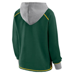 Green Bay Packers Logo Athletic Women's Boom Fleece Pullover V-Neck Hoodie Green - NFL