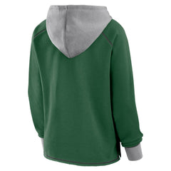 New York Jets Logo Athletic Women's Boom Fleece Pullover V-Neck Hoodie Green - NFL
