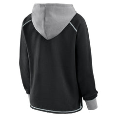 Las Vegas Raiders Logo Athletic Women's Boom Fleece Pullover V-Neck Hoodie Black - NFL