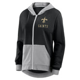 New Orleans Saints Logo Athletic Women's Hit It French Terry Full-Zip Hoodie Black - NFL