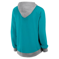 Miami Dolphins Logo Athletic Women's Hit It French Terry Full-Zip Hoodie Aqua - NFL