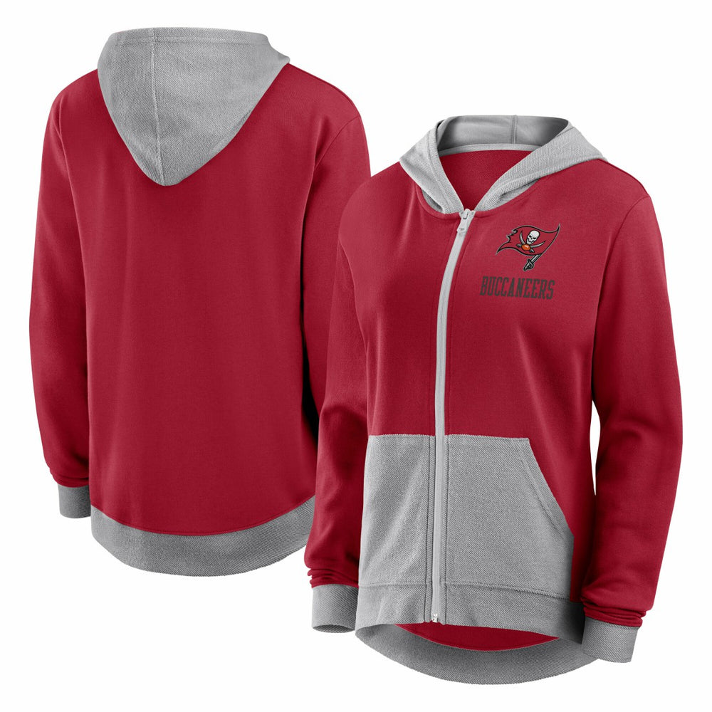 Tampa Bay Buccaneers Logo Athletic Women's Hit It French Terry Full-Zip Hoodie Red - NFL
