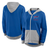 Buffalo Bills Logo Athletic Women's Hit It French Terry Full-Zip Hoodie Royal - NFL