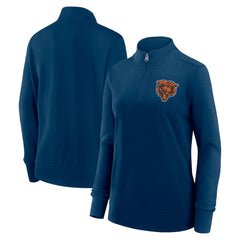 Chicago Bears Logo Athletic Women's Velocity Quarter-Zip Jacket Navy - NFL