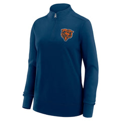 Chicago Bears Logo Athletic Women's Velocity Quarter-Zip Jacket Navy - NFL