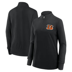 Cincinnati Bengals Logo Athletic Women's Velocity Quarter-Zip Jacket Black - NFL