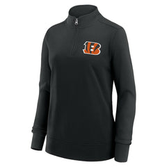 Cincinnati Bengals Logo Athletic Women's Velocity Quarter-Zip Jacket Black - NFL