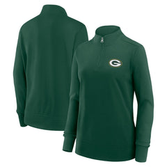 Green Bay Packers Logo Athletic Women's Velocity Quarter-Zip Jacket Green - NFL