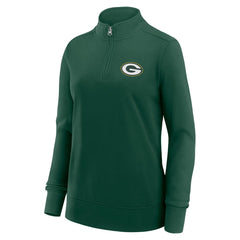 Green Bay Packers Logo Athletic Women's Velocity Quarter-Zip Jacket Green - NFL