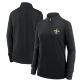 New Orleans Saints Logo Athletic Women's Velocity Quarter-Zip Jacket Black - NFL