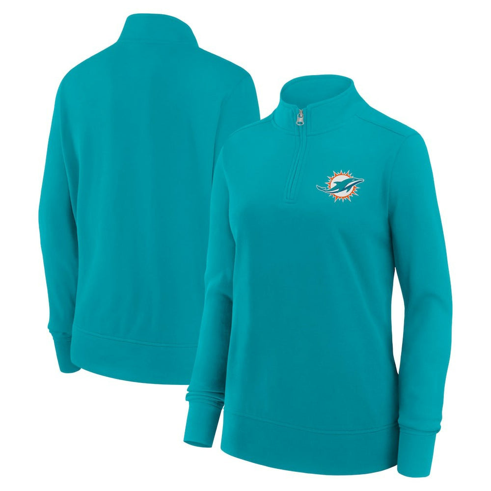 Miami Dolphins Logo Athletic Women's Velocity Quarter-Zip Jacket Aqua - NFL