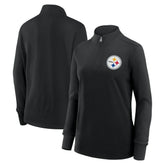 Pittsburgh Steelers Logo Athletic Women's Velocity Quarter-Zip Jacket Black - NFL