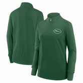 New York Jets Logo Athletic Women's Velocity Quarter-Zip Jacket Green - NFL