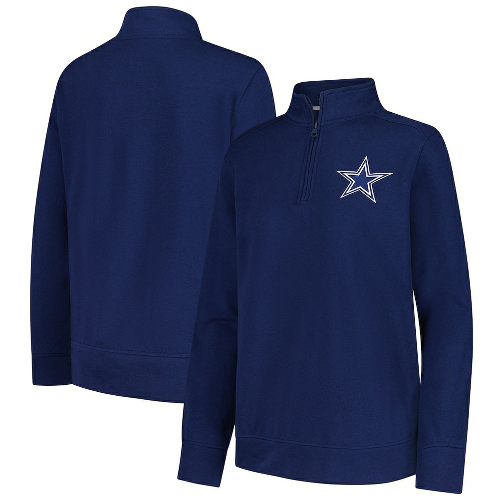 Dallas Cowboys Logo Athletic Women's Velocity Quarter-Zip Jacket Navy - NFL