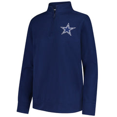 Dallas Cowboys Logo Athletic Women's Velocity Quarter-Zip Jacket Navy - NFL